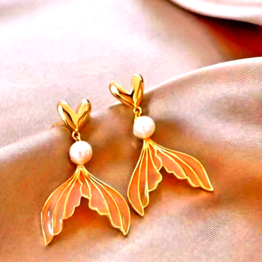 Mermaid Tail Earrings NEW IN PKG